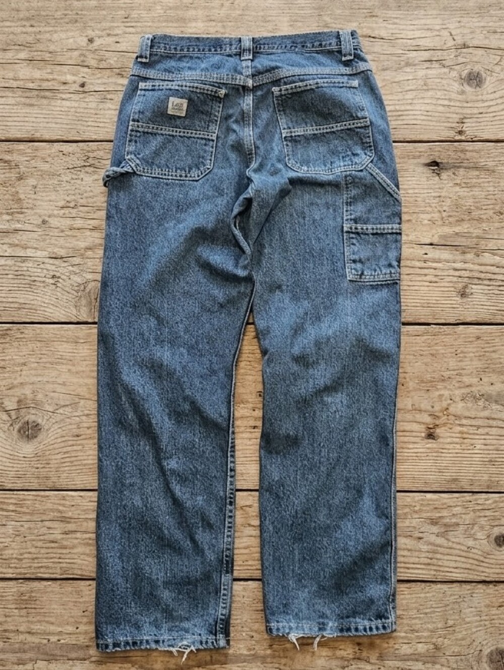 VTG Lee Dungarees 32x30 Y2K Denim Carpenter Jeans Workwear Unisex 100% Cotton